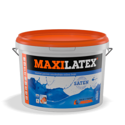 MAXILATEX® винилна, водоустойчива интериорна боя за стени със сатенен ефект, цвят полярно бяло- кофа 1л-10л