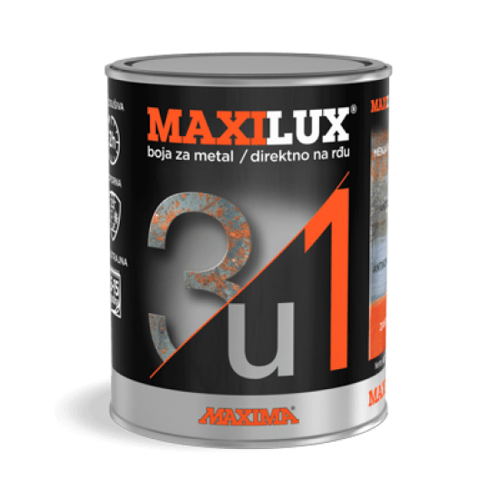 MAXILUX® 3в1 емайл лак директно върху ръжда - кутия 0,75 л