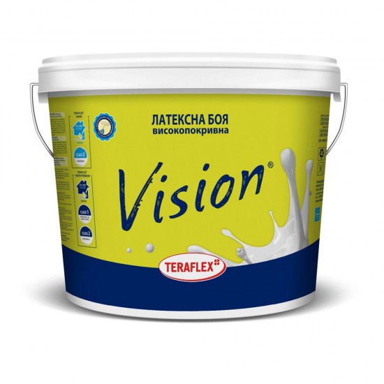 ТЕРАФЛЕКС VISION  професионална, интериорна, латексна бяла боя  - кофа 1-15 л