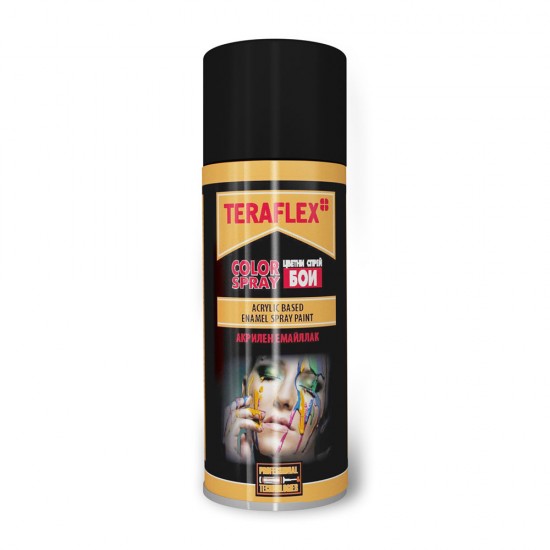ТЕРАФЛЕКС COLOR SPRAY акрилен спрей- боя цвят черен - 400 мл  