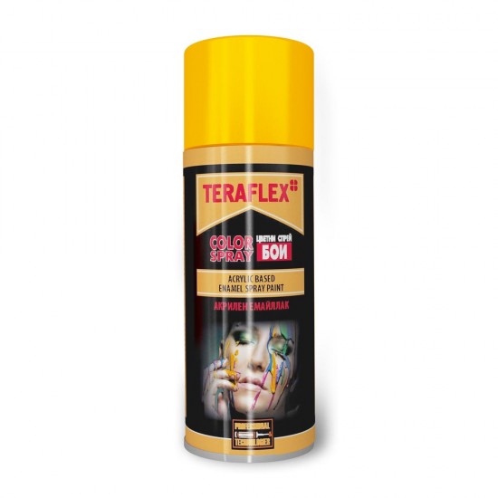ТЕРАФЛЕКС COLOR SPRAY акрилен спрей - боя цвят жълт - 400 мл