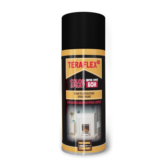 ТЕРАФЛЕКС COLOR SPRAY термоустойчива спрей -  боя цвят черен мат - 400 мл