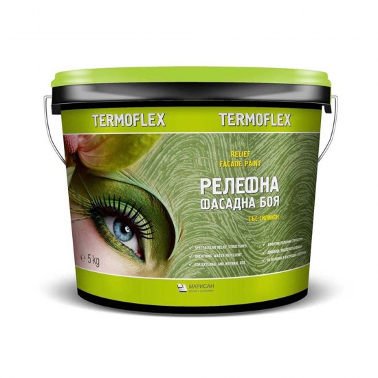 ТЕРМОФЛЕКС RELIEF релефна фасадна боя (бяла) - кофа 5 - 25 кг