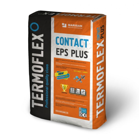 ТЕРМОФЛЕКС CONTACT - лепило-шпакловка за EPS, с фибри торба 25 кг