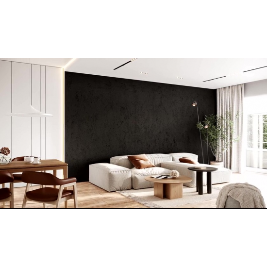 Jeger Beton Black  Декоративен ефект за стени, имитиращ черен бетон с вдлъбнатини